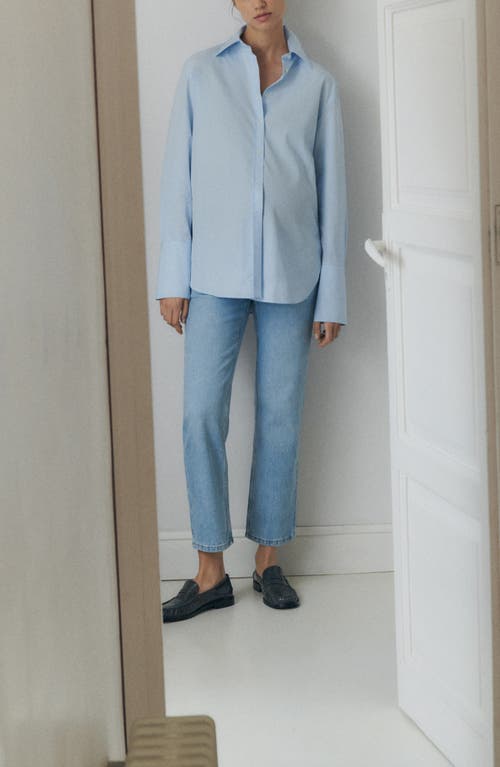 Mango Straight Leg Maternity Jeans In Medium Blue