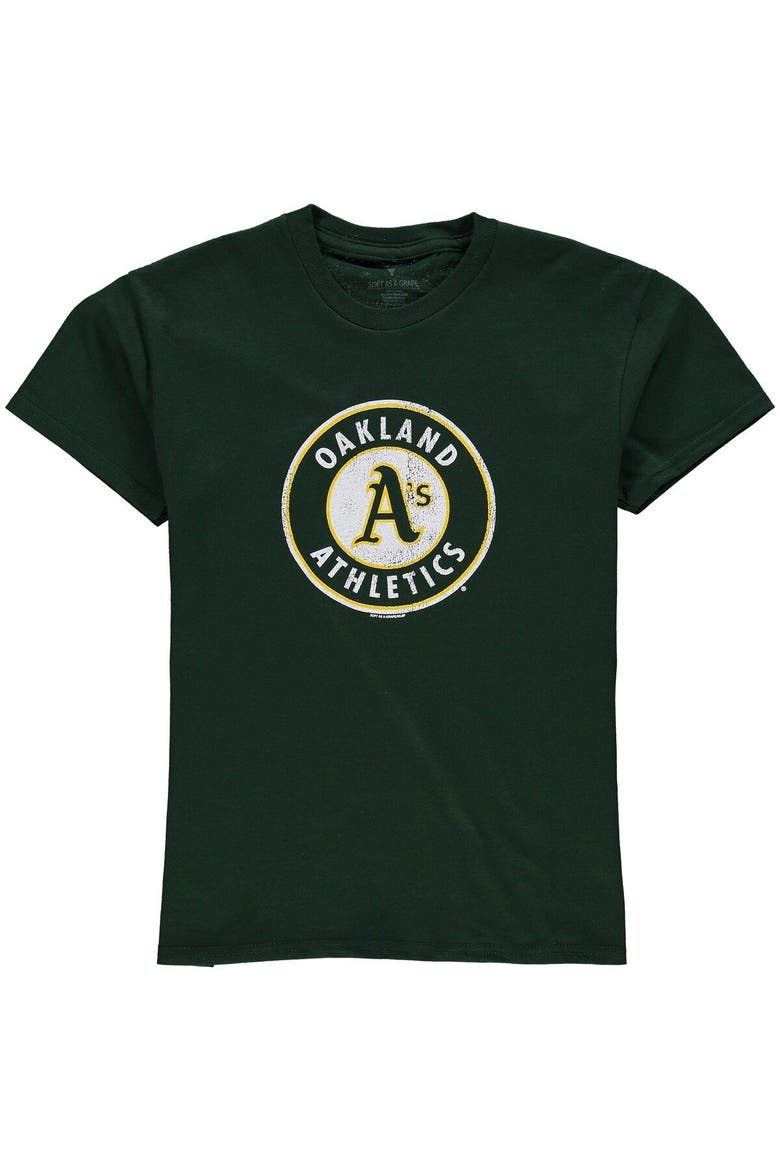 Oakland Athletics Youth Distressed Logo T-Shirt - Green, Alternate, color, Green
