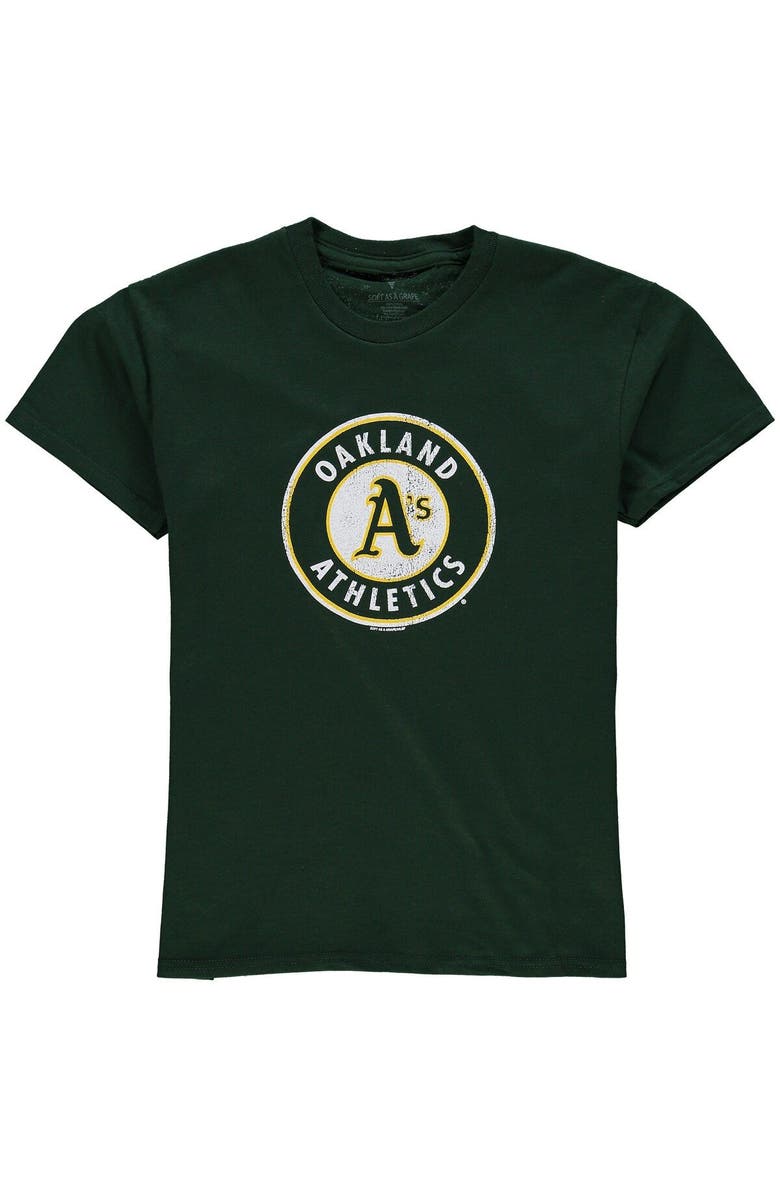 SOFT AS A GRAPE Oakland Athletics Youth Distressed Logo T-Shirt - Green, Alternate, color, 