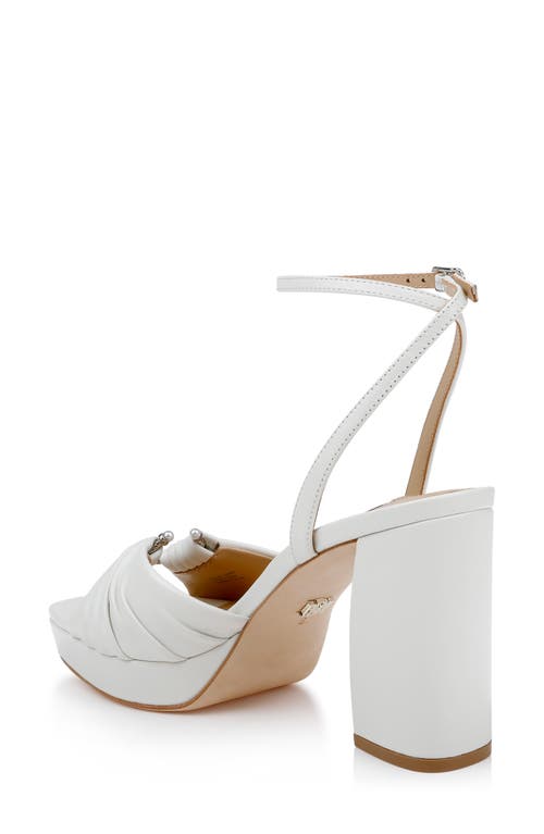 Badgley Mischka Collection Veda Ankle Strap Platform Sandal In White