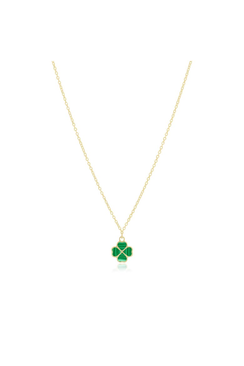 Malachite Lucky Clover Necklace, Main, color, Malachite