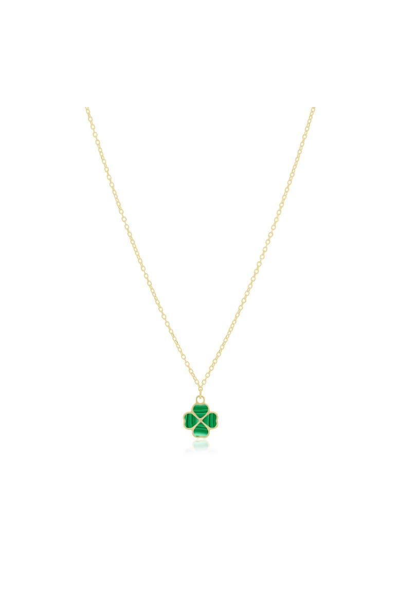 The Lovery Fine Jewelry Malachite Lucky Clover Necklace, Main, color, Malachite