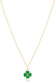 The Lovery Fine Jewelry Malachite Lucky Clover Necklace
