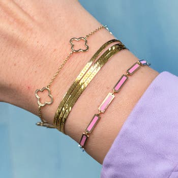 Small Gold Open Clover Bracelet