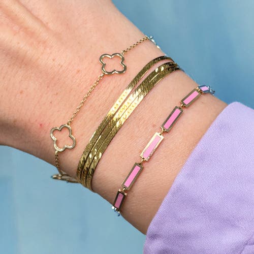 The Lovery Fine Jewelry Small Gold Open Clover Bracelet In Gold