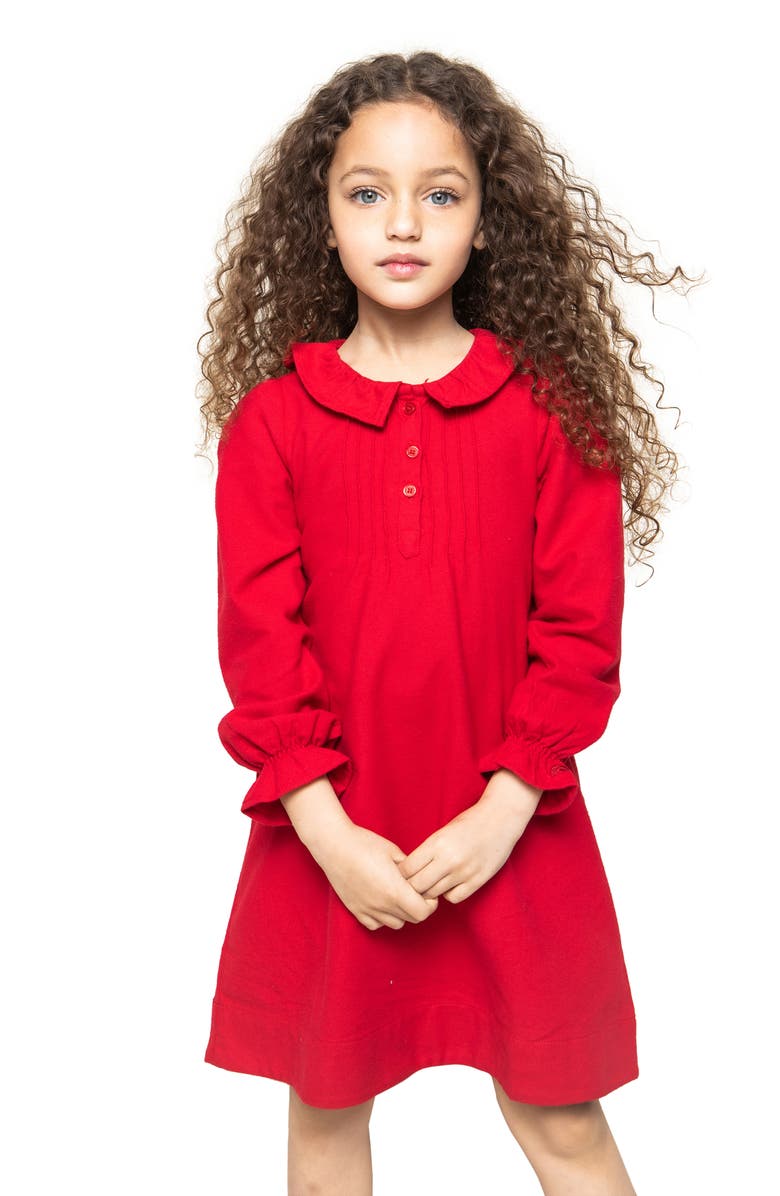 Petite Plume Kids' Victoria Flannel Nightgown, Main, color, Red