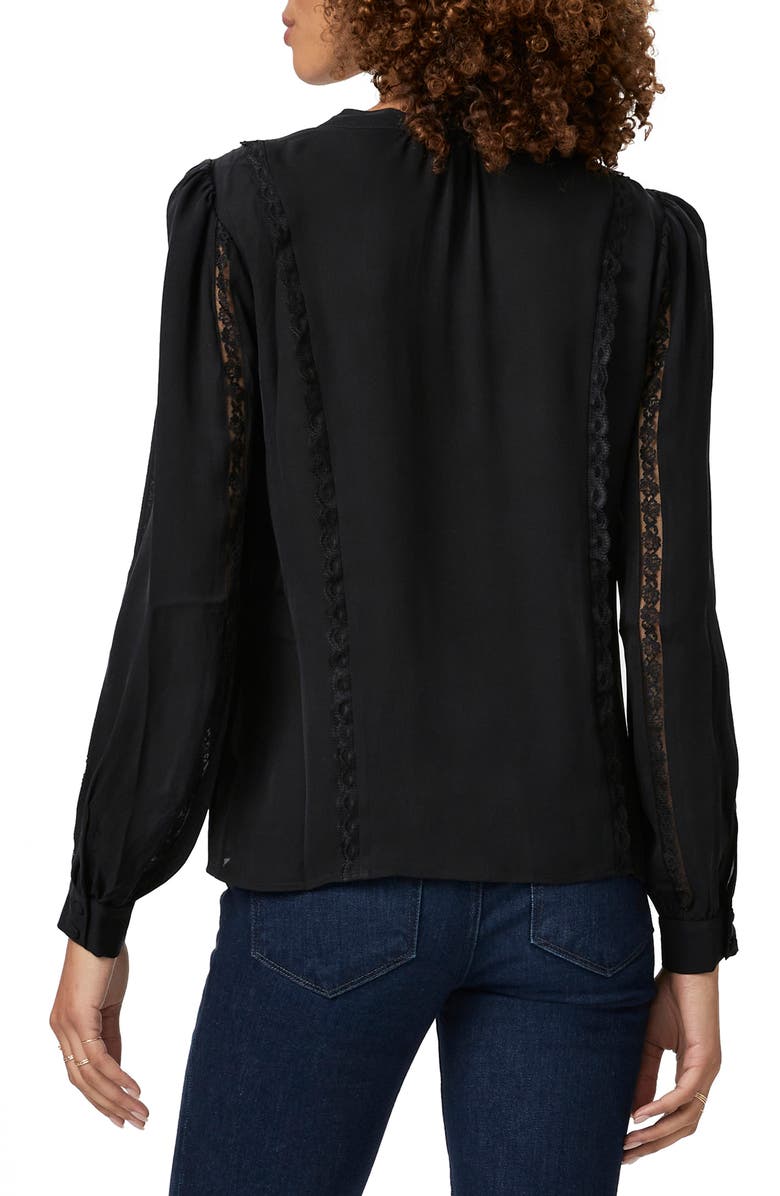 PAIGE Gardena Long Sleeve Silk Georgette Top, Alternate, color, 