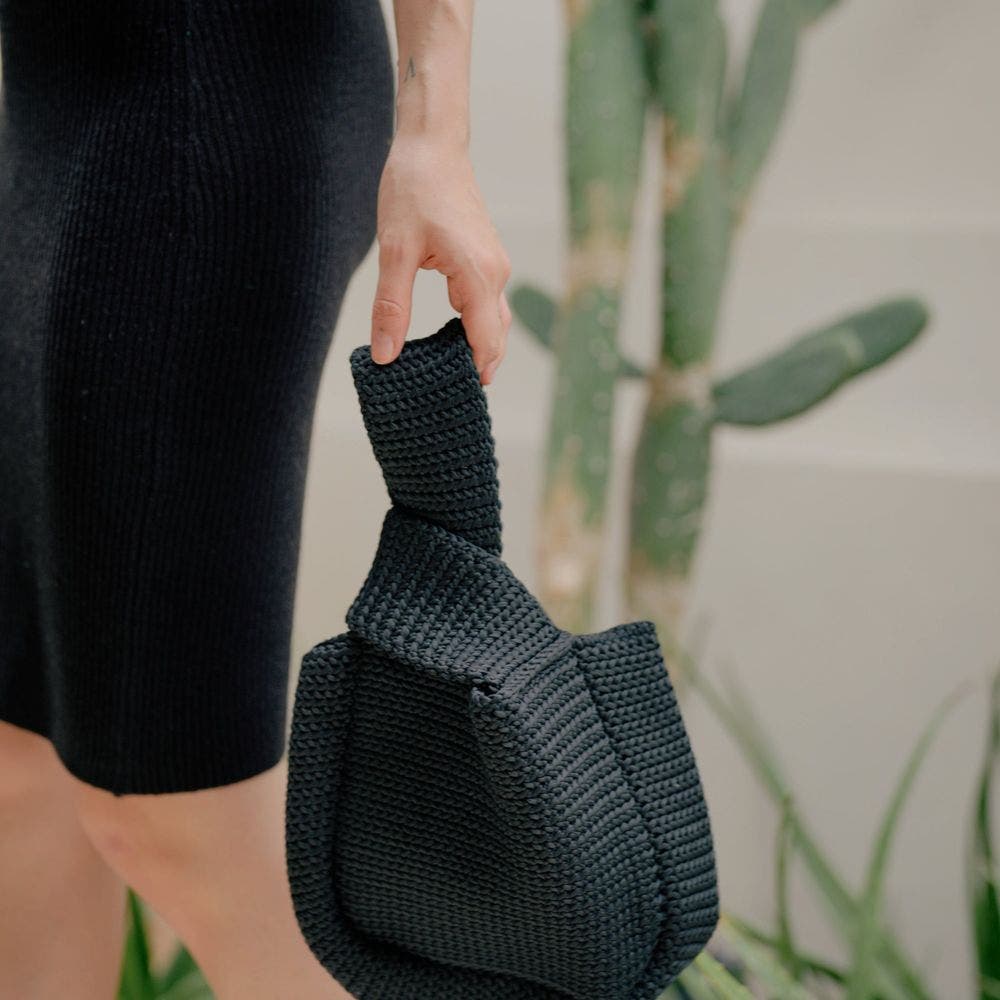 PINK HALEY Mackenzie Knit Clutch, Alternate, color, Black