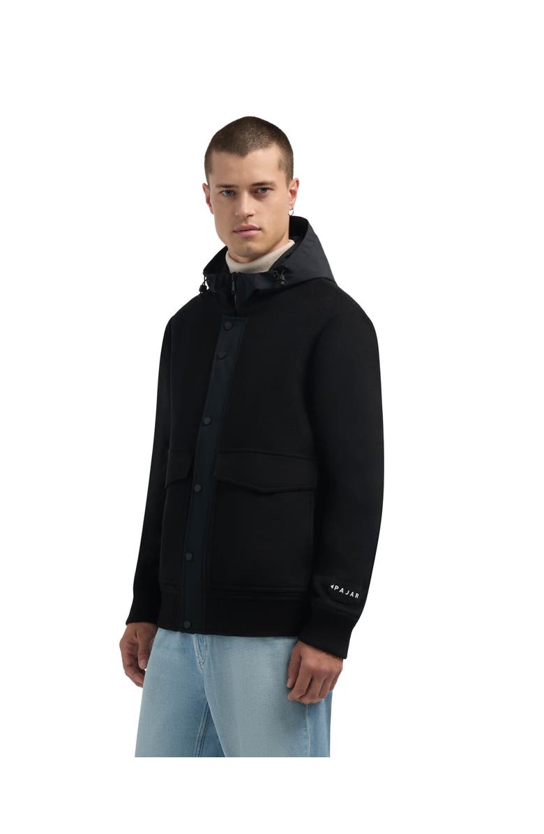 Pajar Hader Wool Blend Bomber Jacket with Removable Hooded Bib, Alternate, color, Black