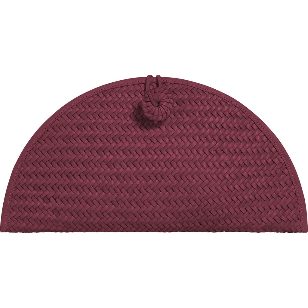 Adriana Castro La Barca Mini Handwoven Leather Clutch in Burgundy  product