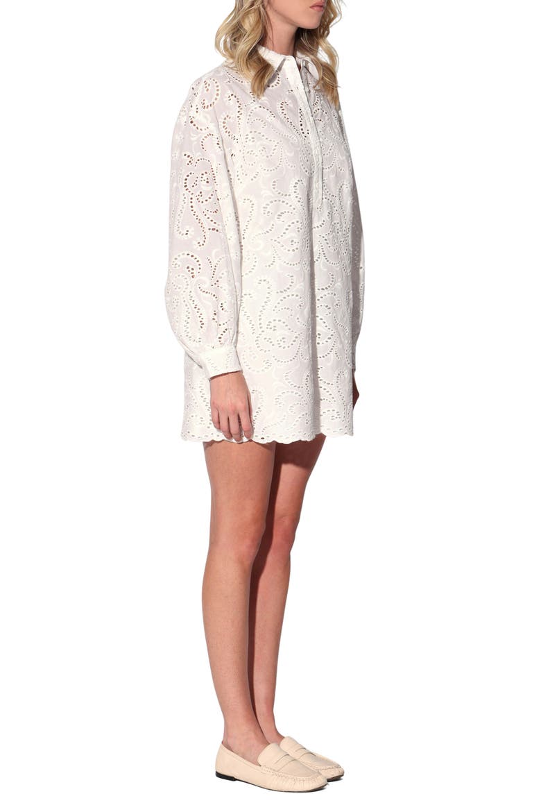 Lauraine Eyelet Cotton Minidress, Alternate, color, WHITE