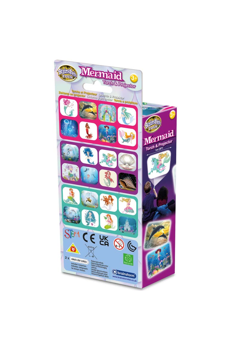 Mermaid Torch & Projector, Ages 3+, Alternate, color, Multicolored