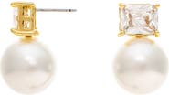 RIVKA FRIEDMAN Cubic Zirconia & Faux Pearl Stud Earrings