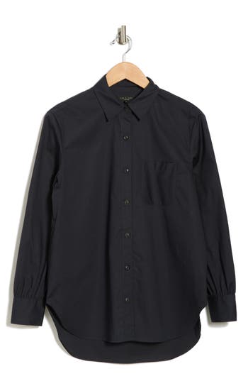 Rag & Bone Max Button Up Shirt In Navy