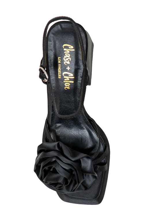 Chase & Chloe Chase And Chloe Danielle Rosette Platform Sandal