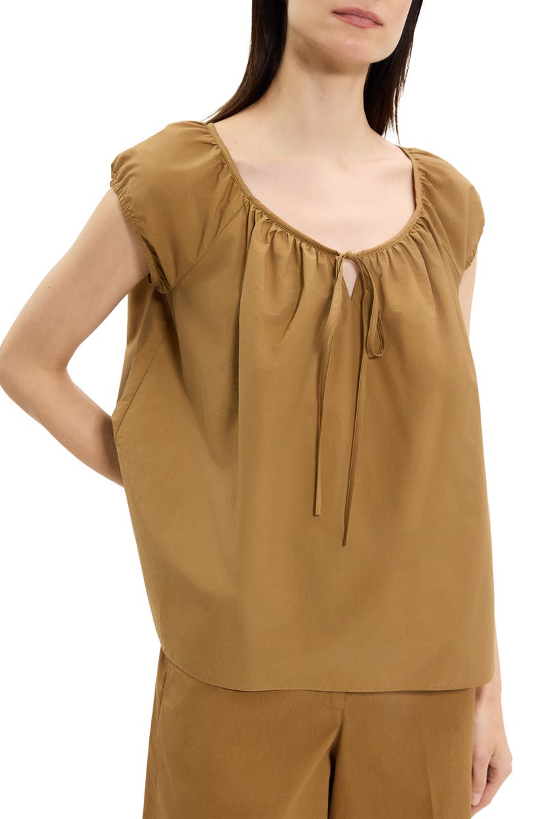 Theory Easy Tie Woven Shirt, Alternate, color, Bronze