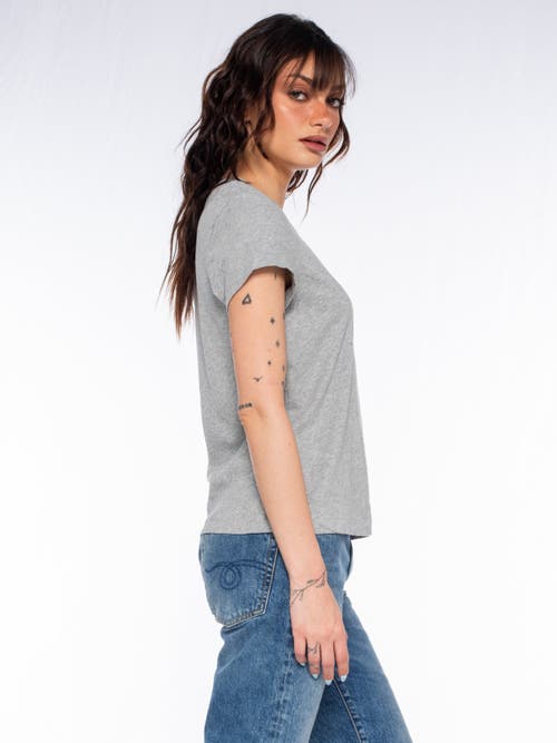 Wilt Clothing Slim Deep V-neck Rib Back Tee In White