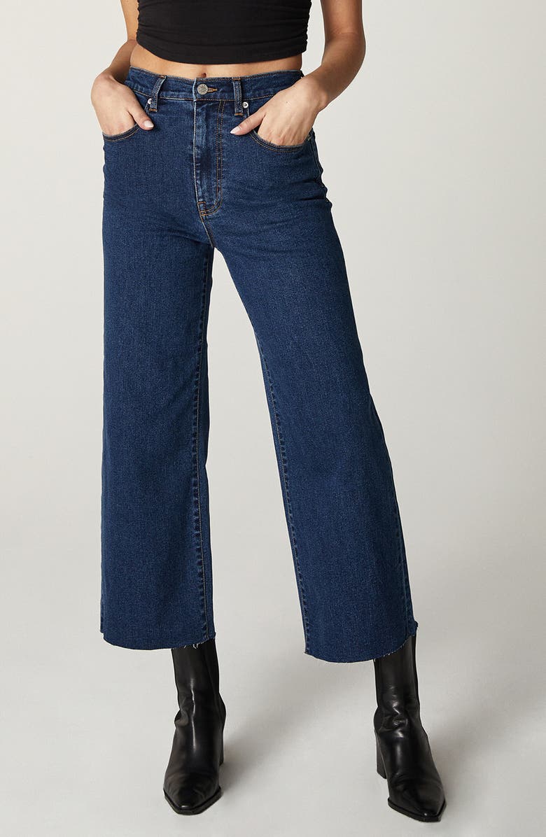 Unpublished Noemi Raw Hem High Waist Crop Wide Leg Jeans, Main, color, 