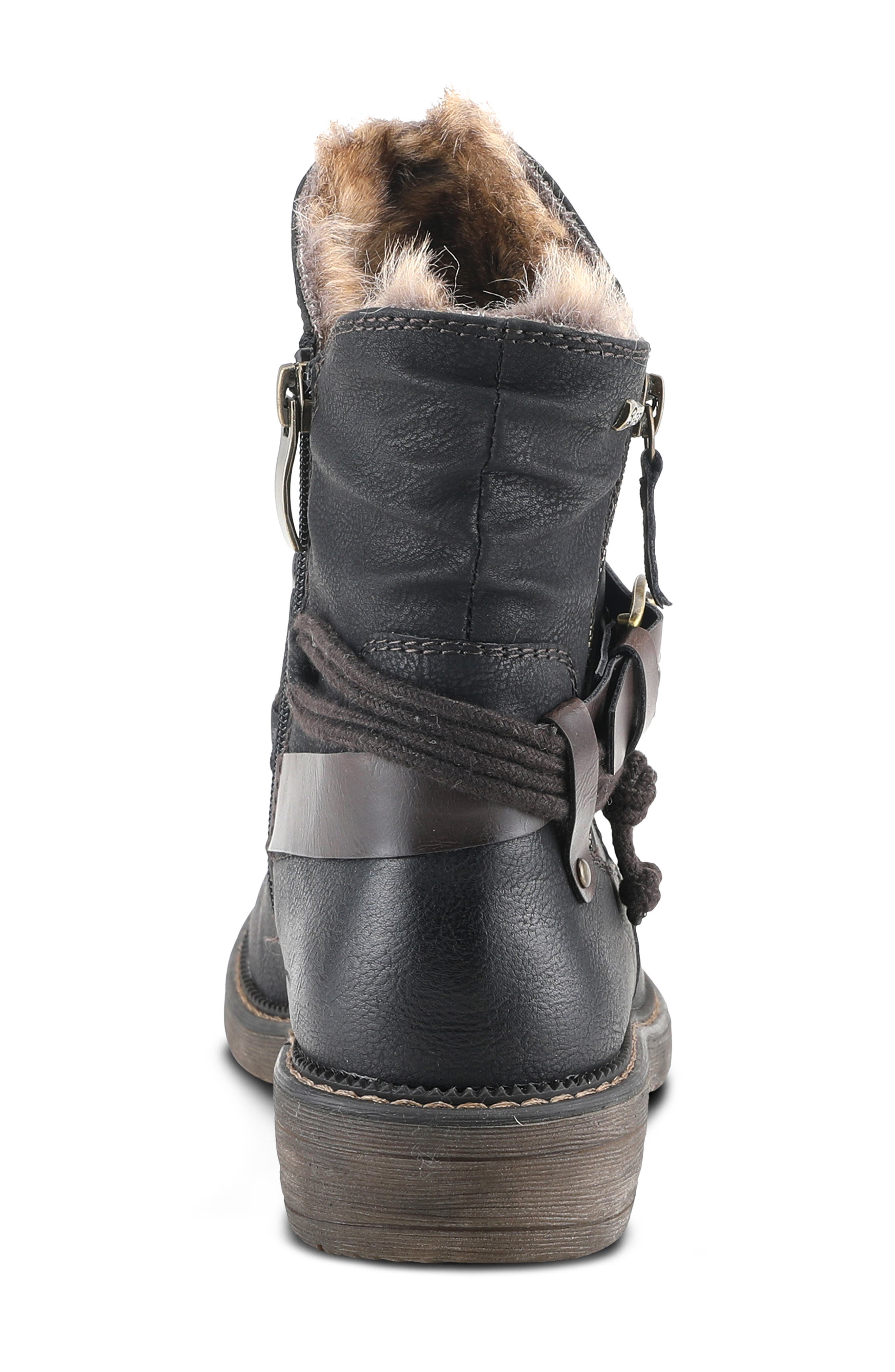 Spring Step Valda Faux Fur Lined Buckle Boot, Alternate, color, 