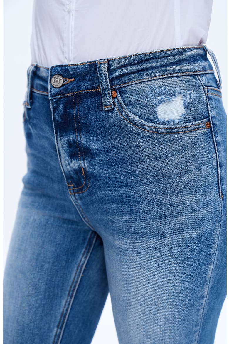 High Waist Flare Jeans, Alternate, color, MEDIUM BLUE