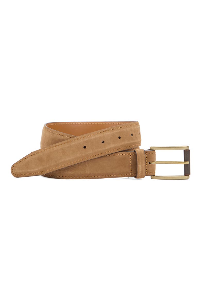 Hartford Nubuck Leather Belt, Main, color, CAMEL