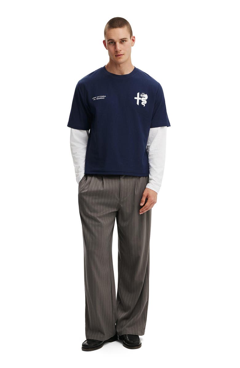 Cotton On Men's Cropped Fit Alfa Romeo T-Shirt, Alternate, color, Lcn Alf Indigo  Alfa Romeo -