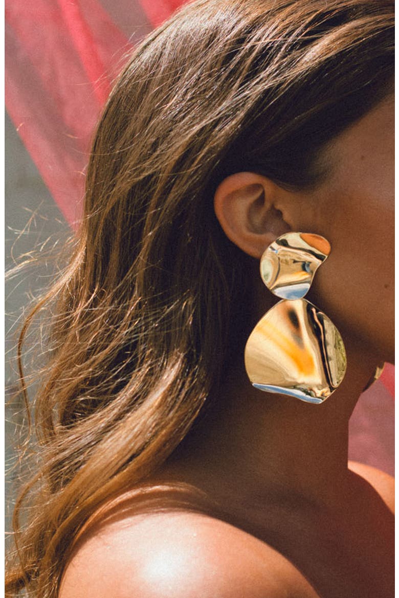 Drape Drop Earrings, Alternate, color, BRONZE