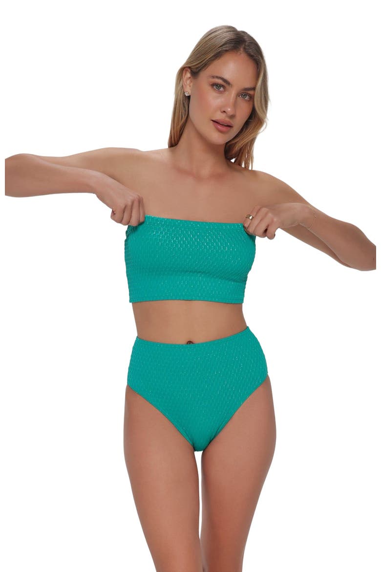 Shellie Tube Top Bikini Swimsuit, Main, color, JADE JEWEL LUREX