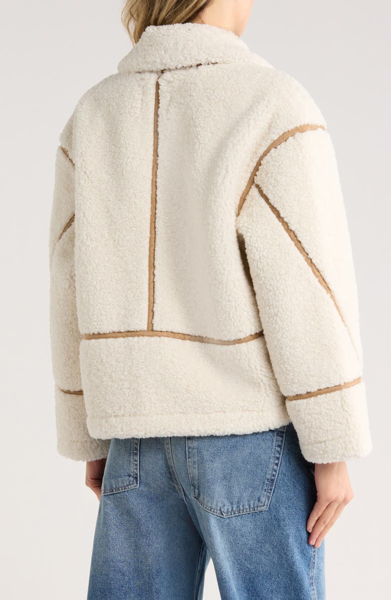 JASON WU Faux Shearling Jacket, Alternate, color, Ivory/ Camel