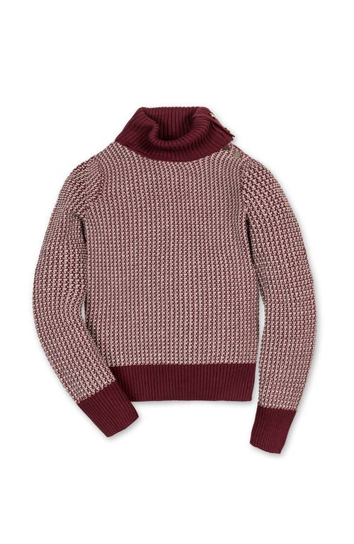 Hope & Henry Organic Tweed Stitch Turtleneck Sweater In Brown