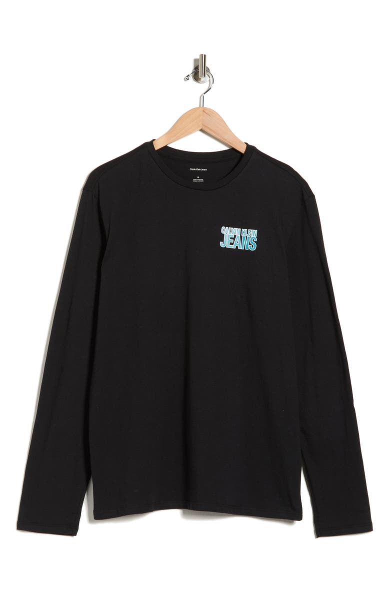 Calvin Klein Bold Long Sleeve Graphic T-Shirt, Alternate, color, Black