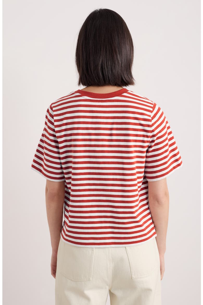 Copseland Stripe Organic Cotton T-Shirt, Alternate, color, CORNISH CHALK DARK CINNAMON