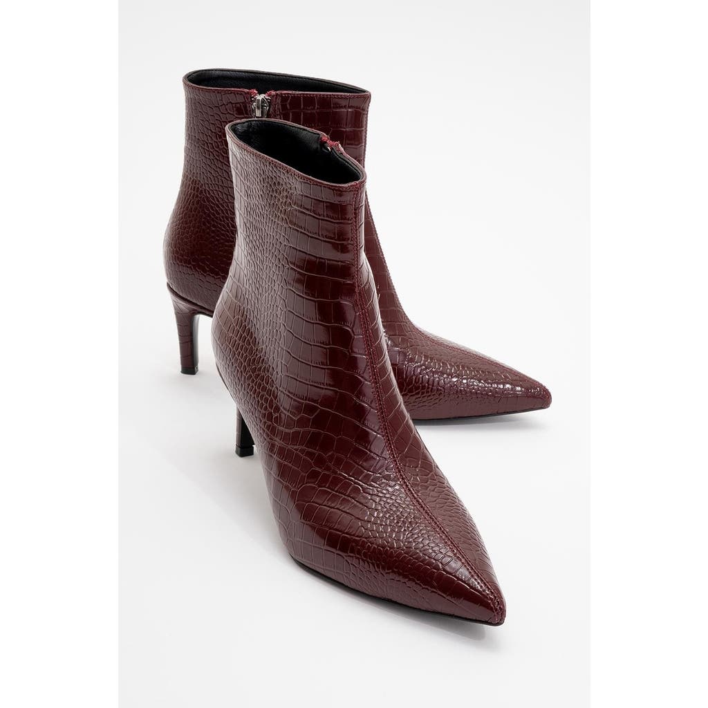 Prologue Shoes Noya Stiletto Boot In Burgundy