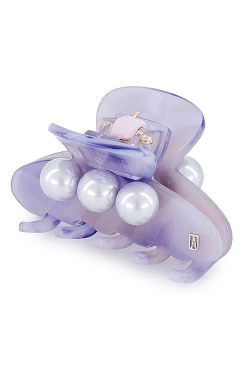 Alexandre de Paris Imitation Pearl Claw Clip, Alternate, color, Lavender