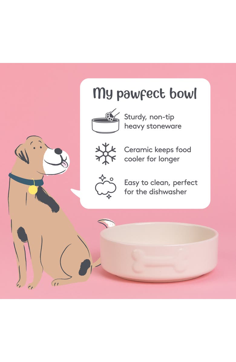 MASON CASH Embossed Bone 17oz Dog Food and Water Bowl, Alternate, color,