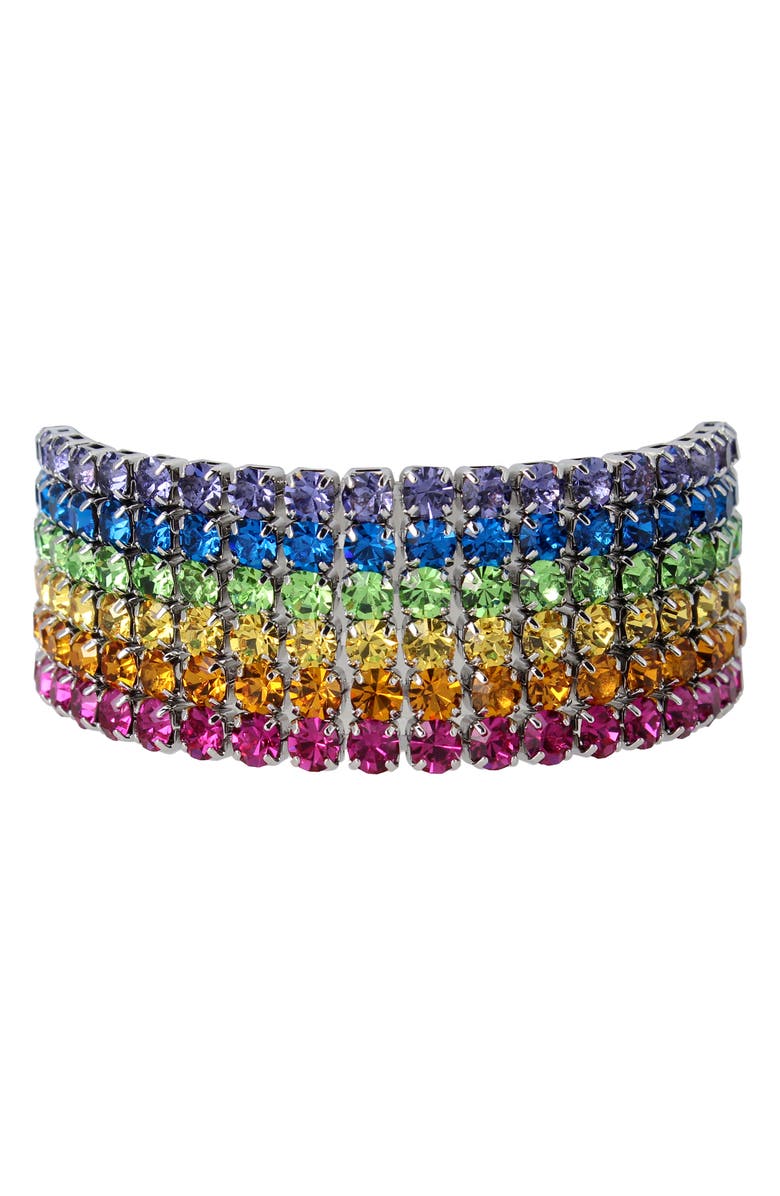 Kurt Geiger London Rainbow Layered Tennis Bracelet, Main, color, 