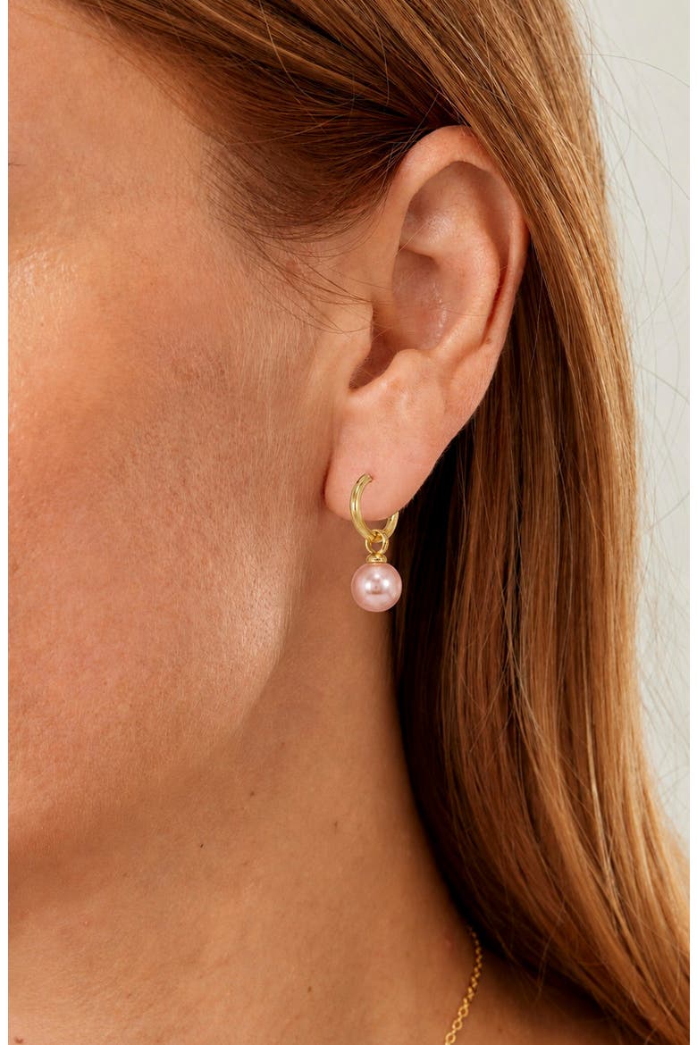 Shell Pearl Drop Earring Set, Alternate, color, YELLOW