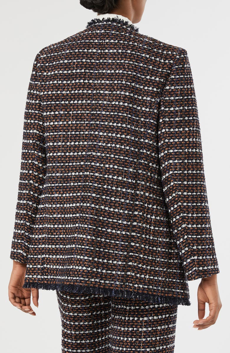 Marina Rinaldi Fervida Tweed Jacket, Alternate, color, Blue Brown