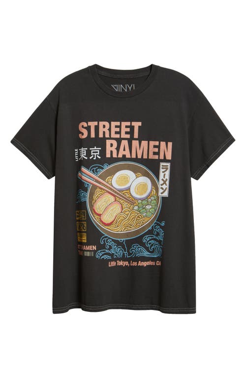 Vinyl Icons Street Ramen Cotton Graphic T-shirt In Black