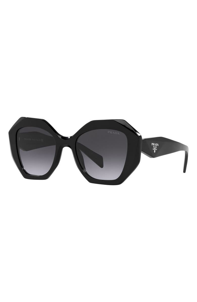 Prada 53mm Gradient Angular Sunglasses, Alternate, color, 