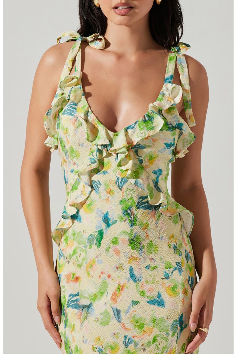 Sorbae Floral Print Sleeveless Dress, Alternate, color, YELLOW GREEN FLORAL