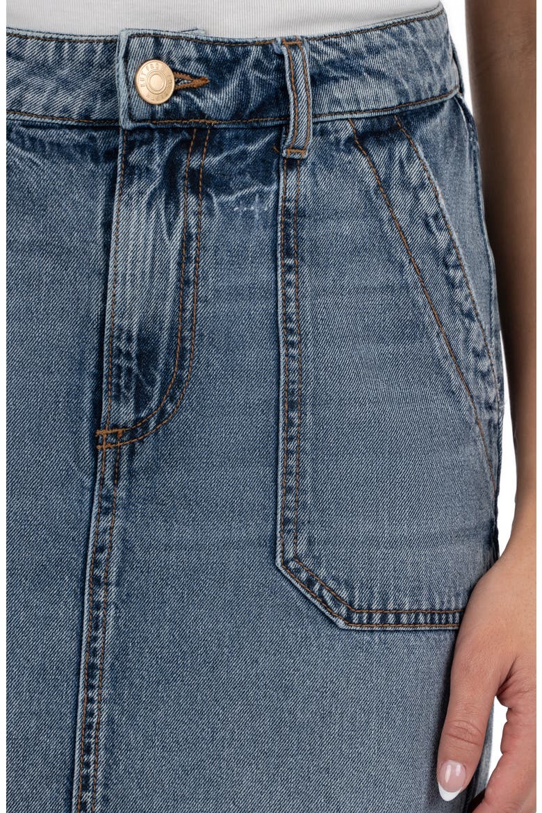 Bristol Raw Hem Denim Skirt, Alternate, color, MEDIUM WASH