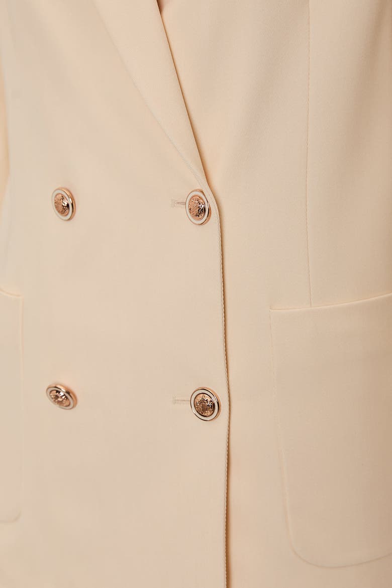 Double Breasted Regular Woven Blazer Jacket, Alternate, color, ECRU