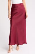 Renee C Satin A-Line Skirt