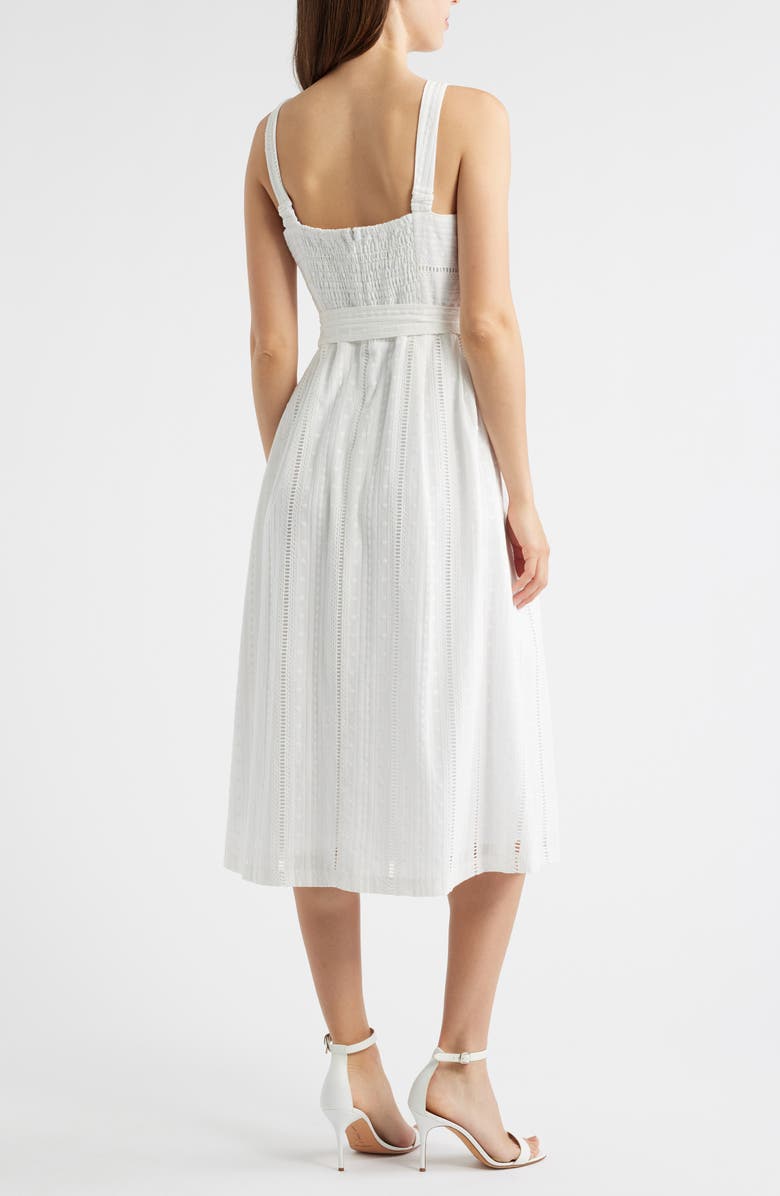 Julia Jordan Embroidered Cotton Sundress, Alternate, color, White