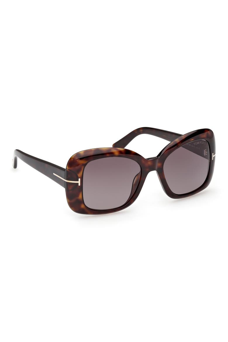 52mm Gradient Square Sunglasses, Alternate, color, DARK HAVANA / ROVIEX LENS