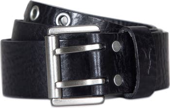Eyelet Distressed Leather Belt