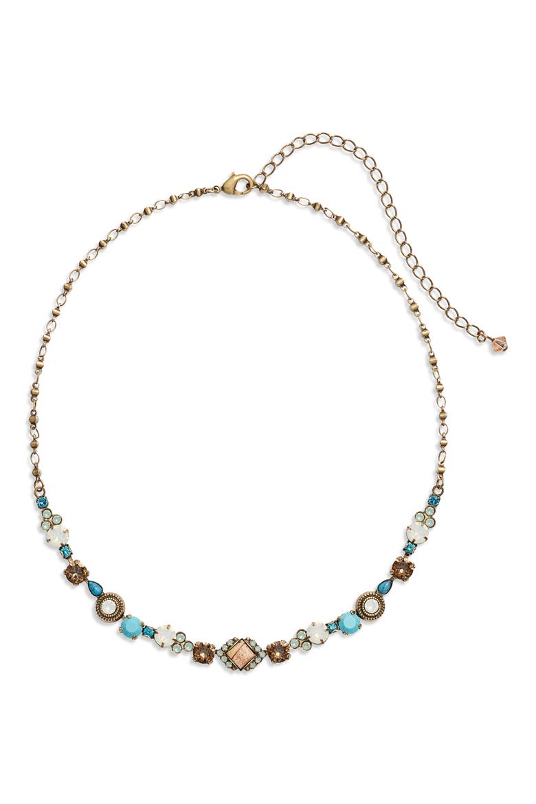 Boho Stone & Crystal Necklace, Main, color, NEUTRAL