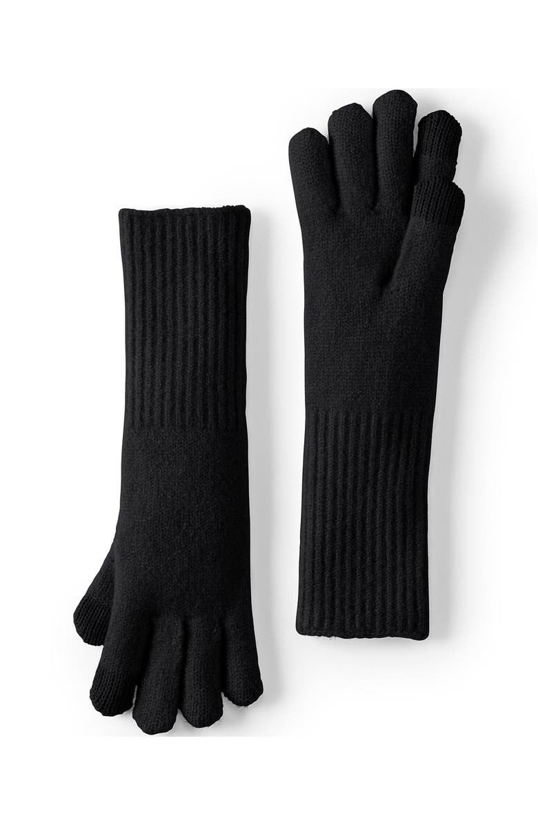 Lands' End CashTouch Knit Gloves, Main, color, Black