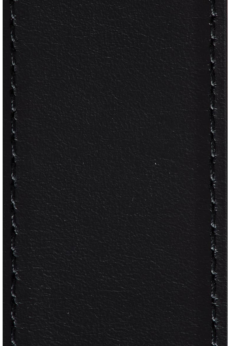 Arrow Quote Leather Belt, Alternate, color, BLACK - WHITE